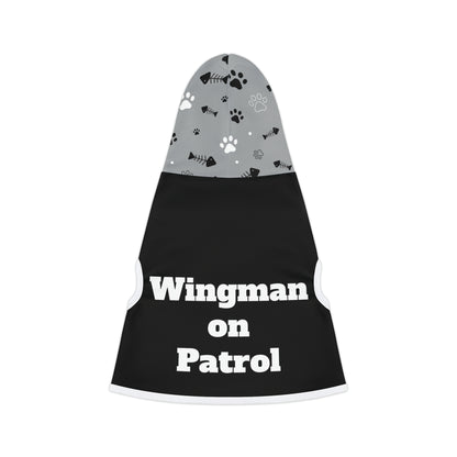 "Wingman on Patrol" on a Pet Hoodie