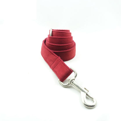 Premium Red Polyester Leash and Collar Set