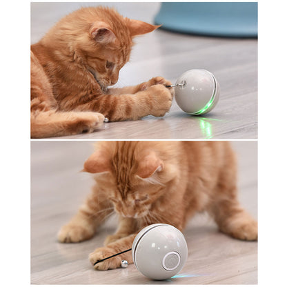 FeatherGlow USB PurrBall.....Cat toys with LED, USB charged cat toys, Interactive cat toys with feather, Best LED cat balls, Innovative cat play accessories