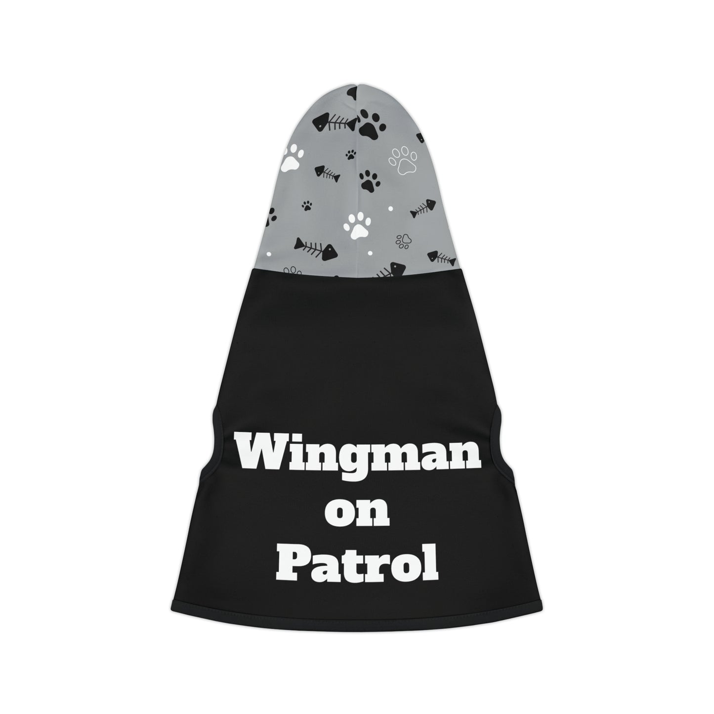 "Wingman on Patrol" on a Pet Hoodie