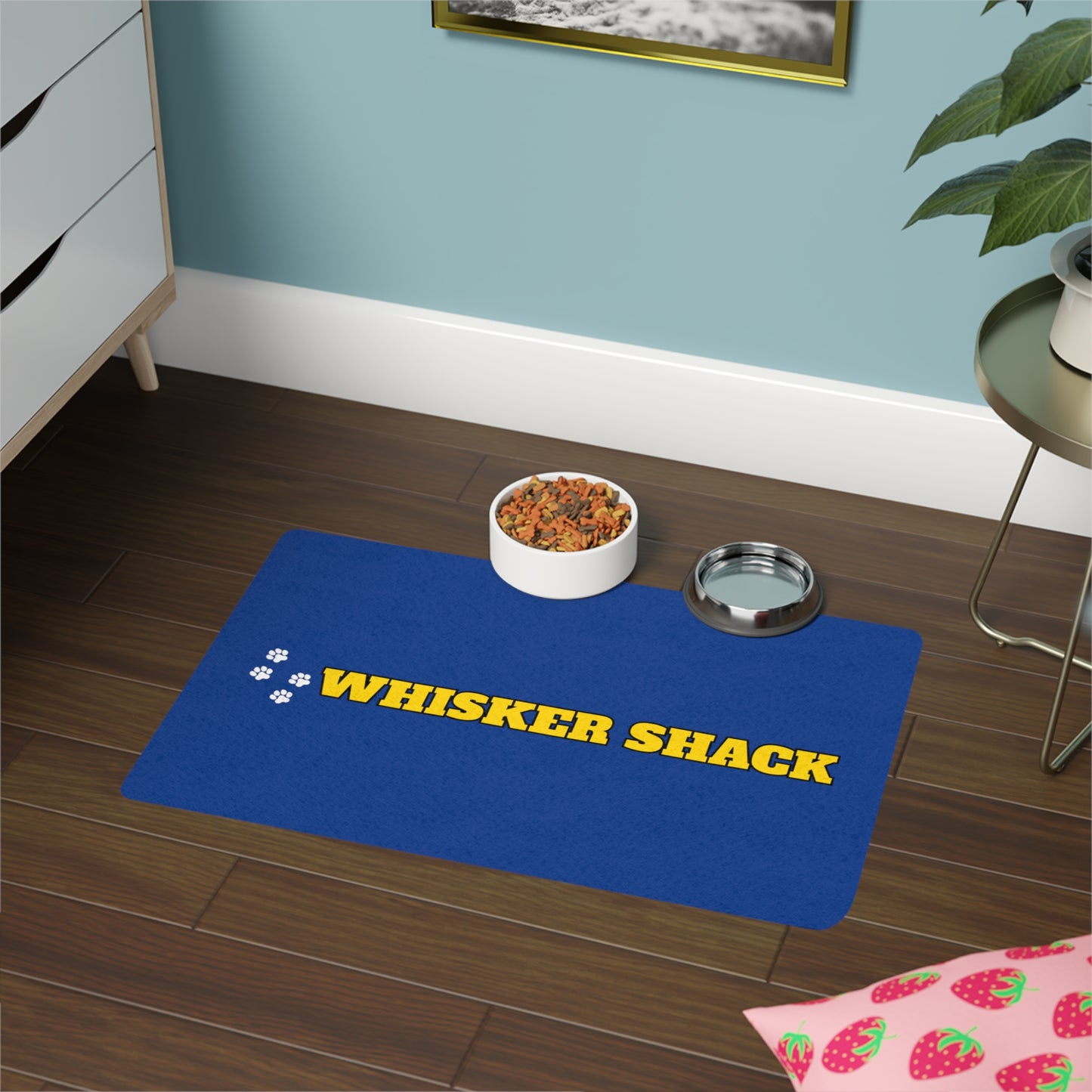 Whisker Shack branded Rectangular Shaped Pet Food Mat (12x18)