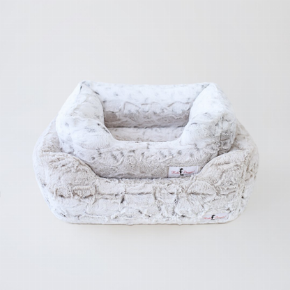 Hello Doggie Deluxe Collection Faux Mink Dog Bed with Ultra-Soft Blanket - American Made Product