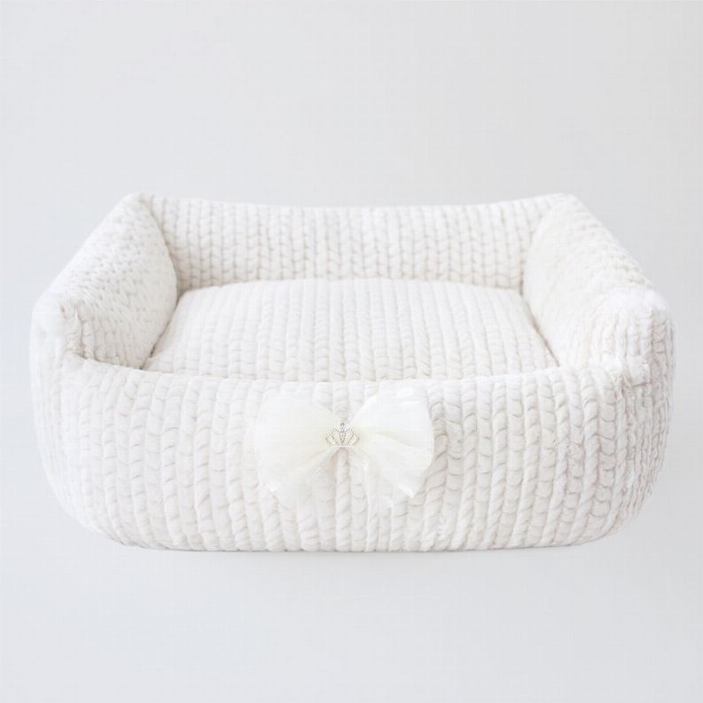 Dolce Luxury Dog Bed: Soft-Cuddle Fabric, Removable Pillow, Non-Slip - American Made