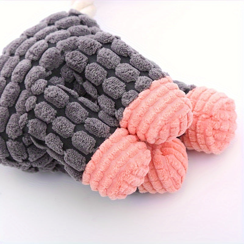 Dog-Shaped Plush Squeaking Chew Toy for Dogs