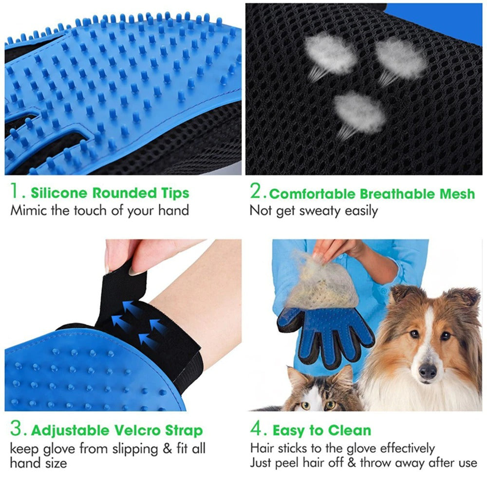 PurrfectCare Pet Grooming Glove: Deshedding Brush and Massage Glove for Cats and Dogs