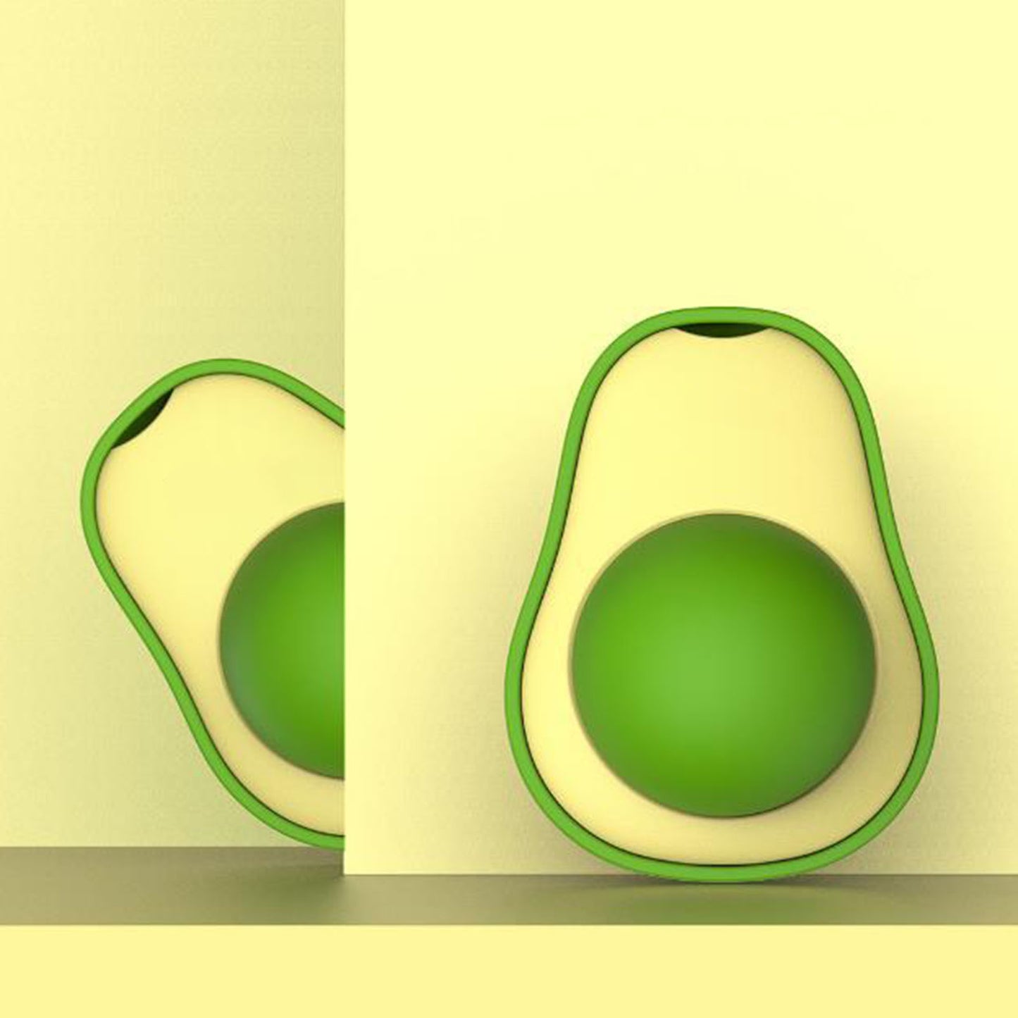 Avocado Shaped Wall Ball Licking Toy, with Catnip and Gall Fruit Inserts