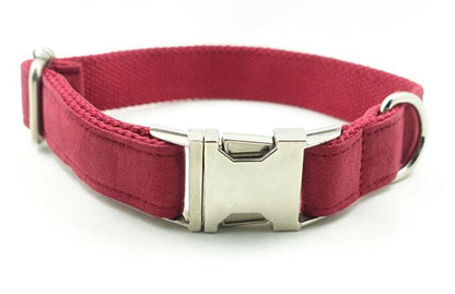 Premium Red Polyester Leash and Collar Set