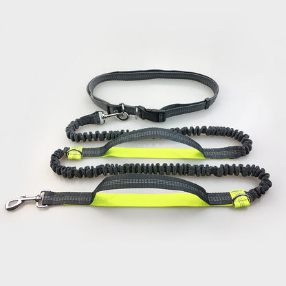 Reflective Dual Handle Elastic Dog Leash for Running - WhiskerShack.com