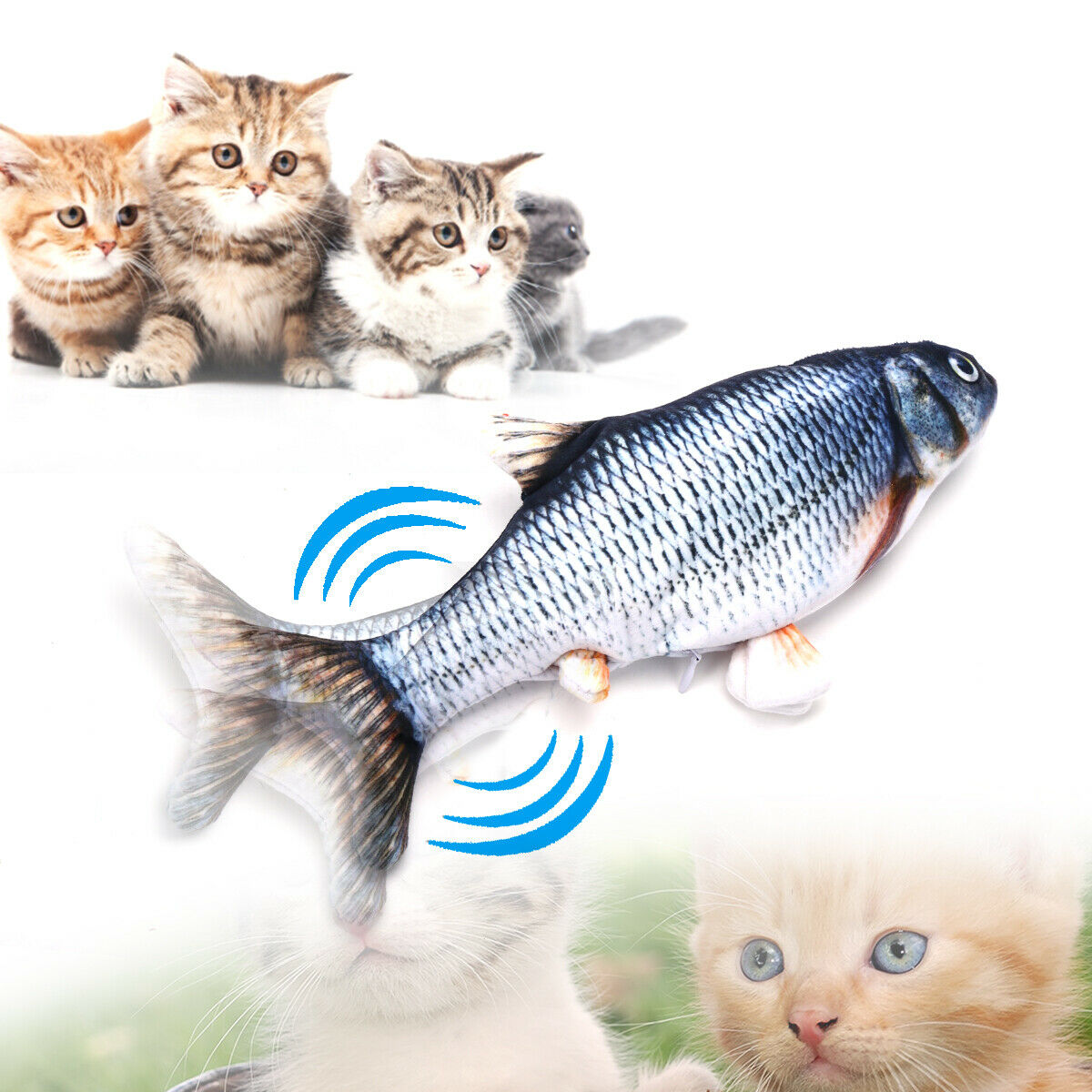 Realistic Wagging Fish Toy for Cats with USB charging