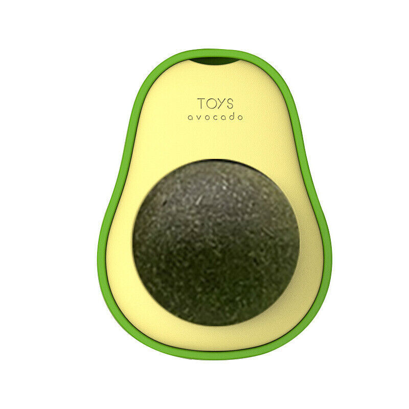 Avocado Shaped Wall Ball Licking Toy, with Catnip and Gall Fruit Inserts