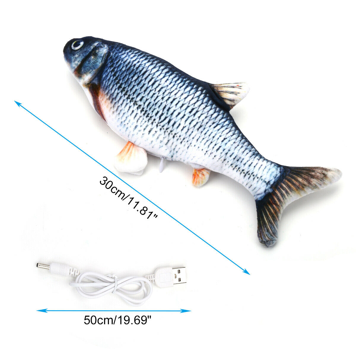 Realistic Wagging Fish Toy for Cats with USB charging