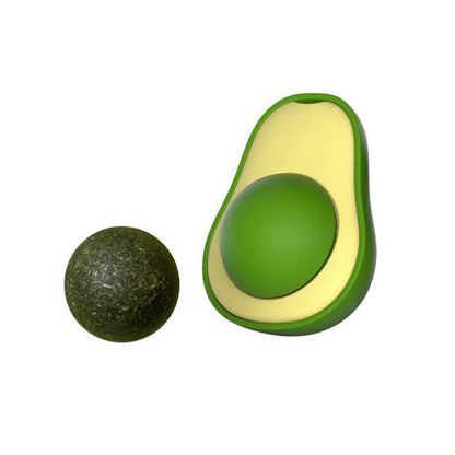 Avocado Shaped Wall Ball Licking Toy, with Catnip and Gall Fruit Inserts